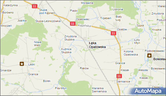 mapa Lipie gmina Łęka Opatowska, Lipie gmina Łęka Opatowska na mapie Targeo