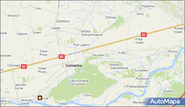 mapa Michalin gmina Somianka, Michalin gmina Somianka na mapie Targeo