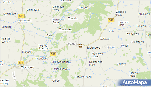 mapa Mochowo-Parcele, Mochowo-Parcele na mapie Targeo