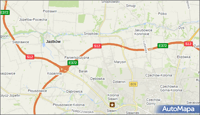 mapa Natalin gmina Jastków, Natalin gmina Jastków na mapie Targeo