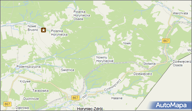 mapa Nowiny Horynieckie, Nowiny Horynieckie na mapie Targeo