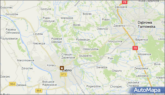 mapa Odporyszów, Odporyszów na mapie Targeo