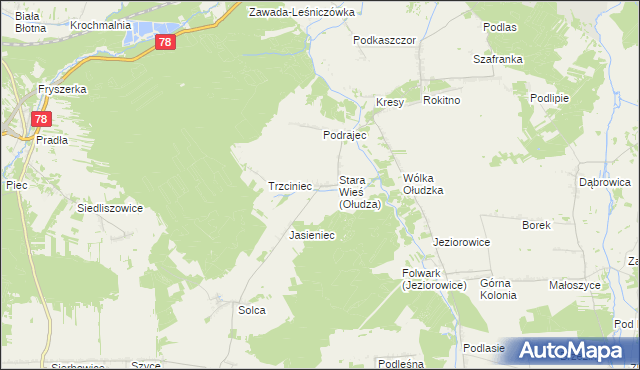 mapa Ołudza, Ołudza na mapie Targeo