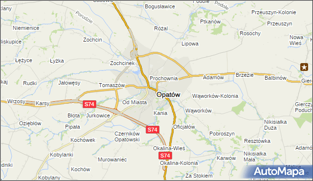 mapa Opatów, Opatów na mapie Targeo