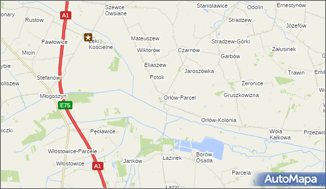 mapa Orłów-Parcel, Orłów-Parcel na mapie Targeo