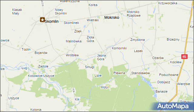 mapa Orzechowiec, Orzechowiec na mapie Targeo
