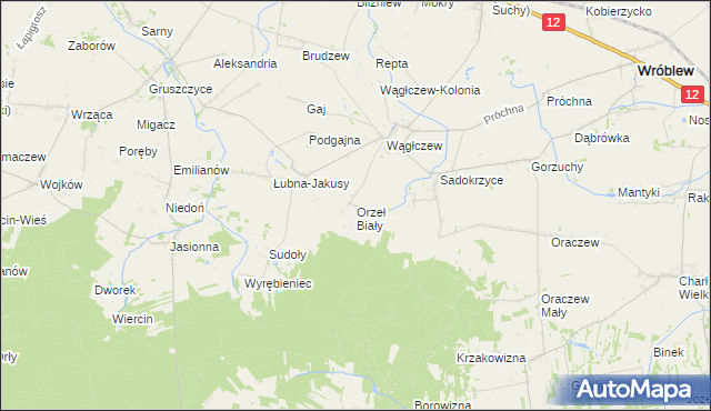 mapa Orzeł Biały, Orzeł Biały na mapie Targeo