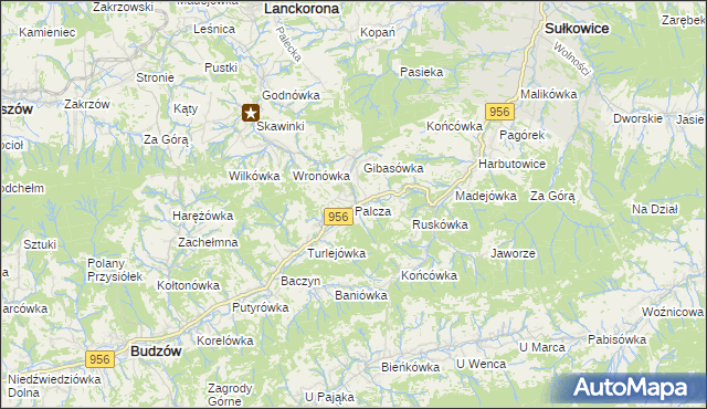 mapa Palcza, Palcza na mapie Targeo