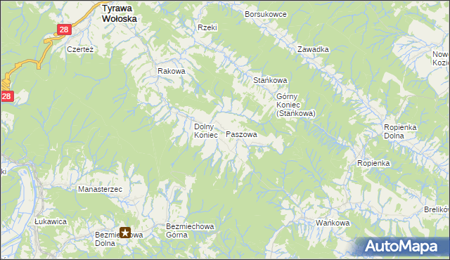 mapa Paszowa, Paszowa na mapie Targeo