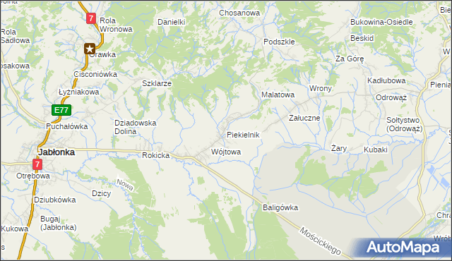 mapa Piekielnik, Piekielnik na mapie Targeo