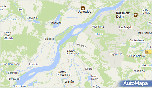 mapa Podgórz gmina Wilków, Podgórz gmina Wilków na mapie Targeo