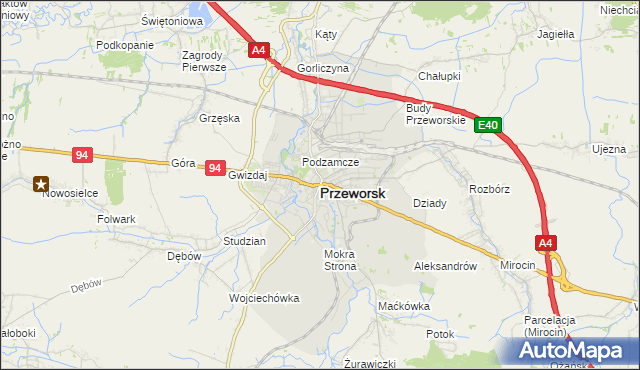 mapa Przeworsk, Przeworsk na mapie Targeo