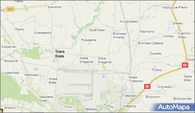 mapa Stare Draganie, Stare Draganie na mapie Targeo