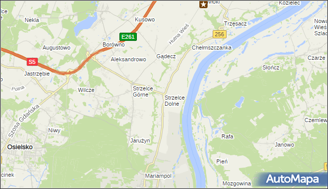 mapa Strzelce Dolne, Strzelce Dolne na mapie Targeo