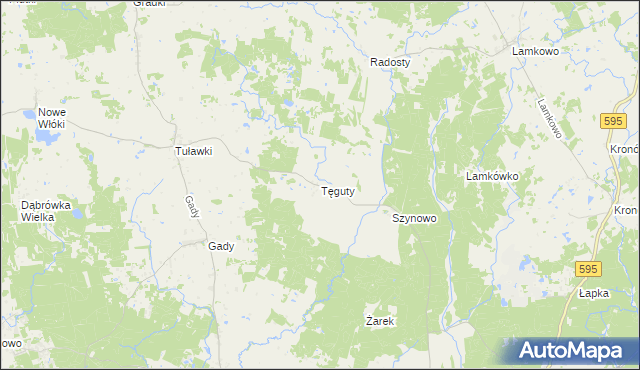 mapa Tęguty, Tęguty na mapie Targeo