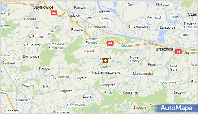 mapa Tłuczań, Tłuczań na mapie Targeo