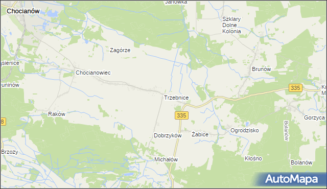 mapa Trzebnice, Trzebnice na mapie Targeo