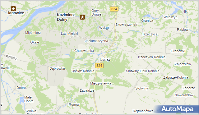 mapa Uściąż, Uściąż na mapie Targeo