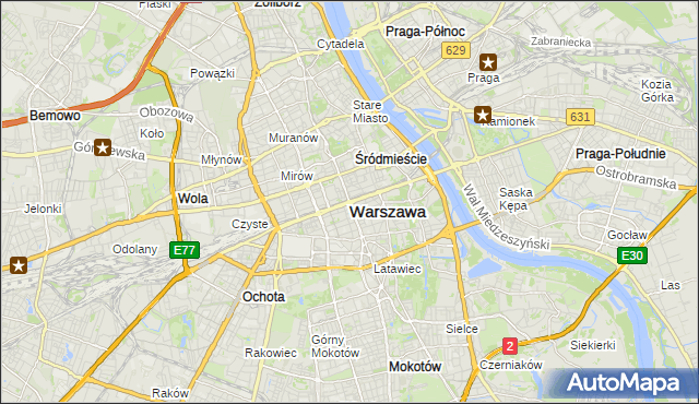 mapa Warszawy, Warszawa na mapie Targeo