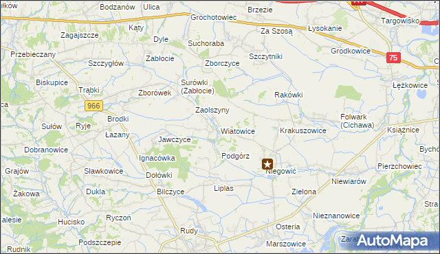 mapa Wiatowice, Wiatowice na mapie Targeo