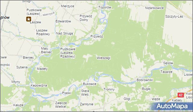 mapa Wieszagi, Wieszagi na mapie Targeo