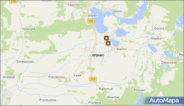 mapa Wijewo, Wijewo na mapie Targeo