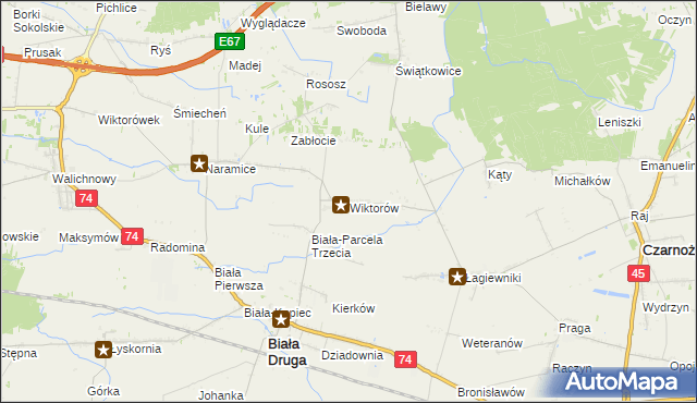 mapa Wiktorów gmina Biała, Wiktorów gmina Biała na mapie Targeo