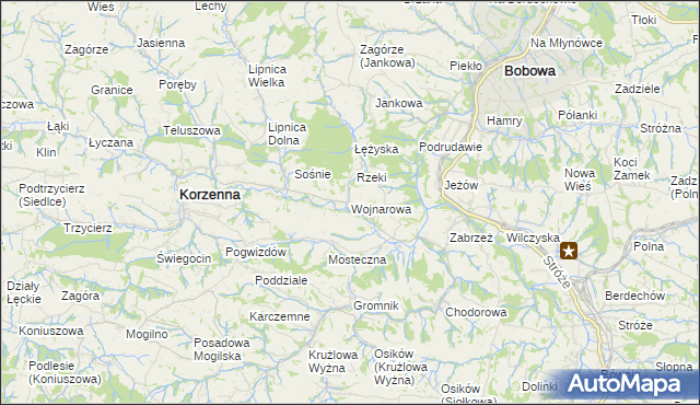 mapa Wojnarowa, Wojnarowa na mapie Targeo