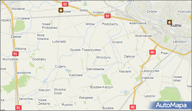 mapa Wroczyny, Wroczyny na mapie Targeo