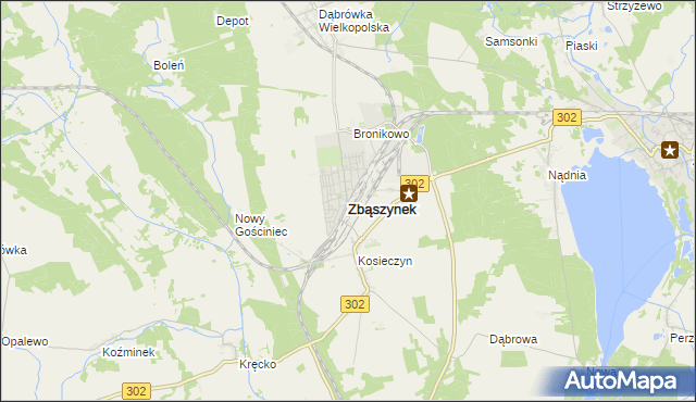mapa Zbąszynek, Zbąszynek na mapie Targeo