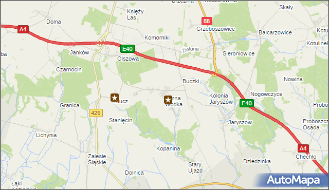 mapa Zimna Wódka, Zimna Wódka na mapie Targeo