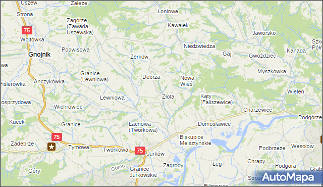 mapa Złota gmina Czchów, Złota gmina Czchów na mapie Targeo