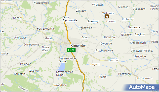 mapa Adamczowice, Adamczowice na mapie Targeo