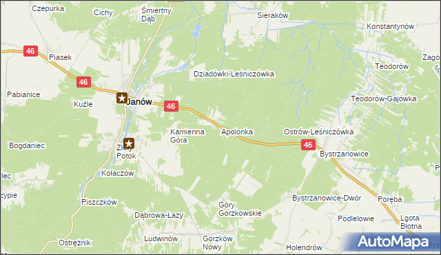 mapa Apolonka gmina Janów, Apolonka gmina Janów na mapie Targeo
