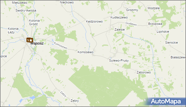 mapa Bagienice gmina Wąsosz, Bagienice gmina Wąsosz na mapie Targeo
