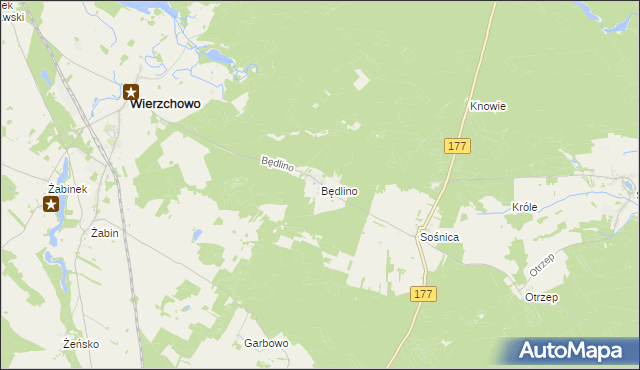 mapa Będlino, Będlino na mapie Targeo