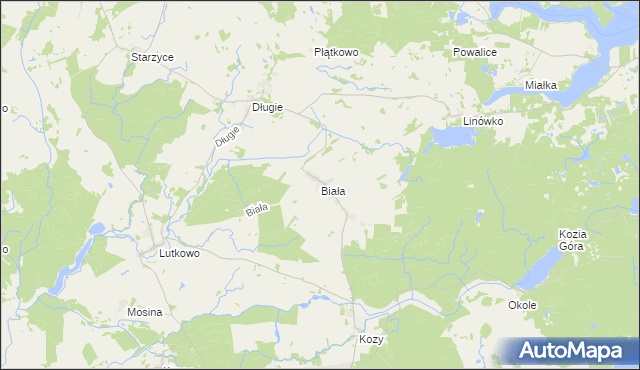 mapa Biała gmina Dobrzany, Biała gmina Dobrzany na mapie Targeo