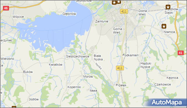 mapa Biała Nyska, Biała Nyska na mapie Targeo