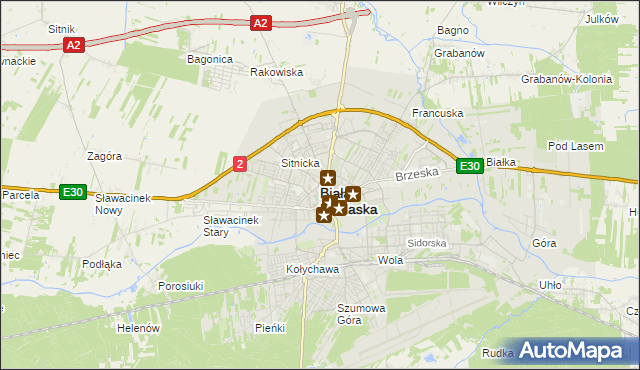 mapa Białej Podlaskiej, Biała Podlaska na mapie Targeo