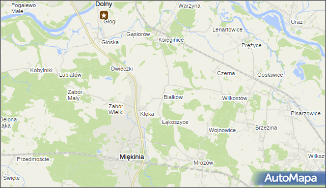 mapa Białków gmina Miękinia, Białków gmina Miękinia na mapie Targeo