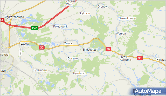 mapa Białogórze, Białogórze na mapie Targeo