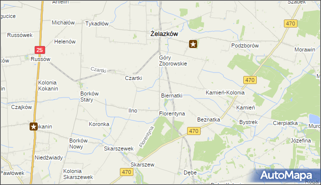 mapa Biernatki gmina Żelazków, Biernatki gmina Żelazków na mapie Targeo