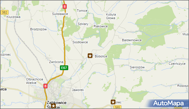mapa Bobolice gmina Ząbkowice Śląskie, Bobolice gmina Ząbkowice Śląskie na mapie Targeo