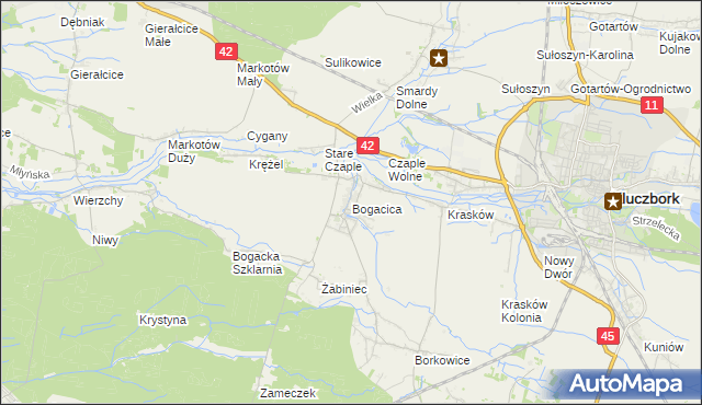 mapa Bogacica, Bogacica na mapie Targeo