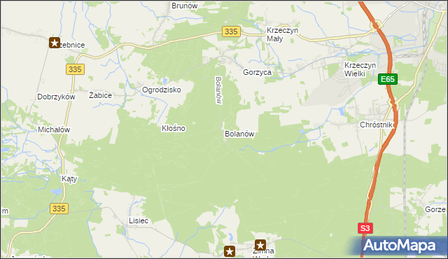 mapa Bolanów, Bolanów na mapie Targeo