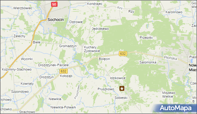 mapa Bolęcin gmina Sochocin, Bolęcin gmina Sochocin na mapie Targeo