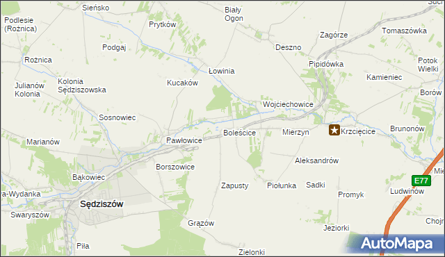 mapa Boleścice, Boleścice na mapie Targeo