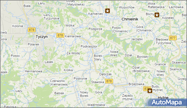 mapa Borek Stary, Borek Stary na mapie Targeo