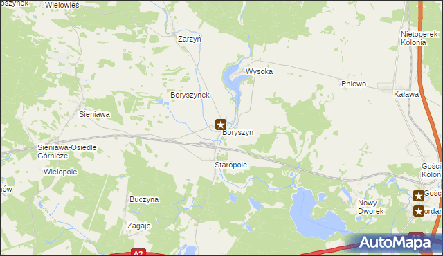 mapa Boryszyn, Boryszyn na mapie Targeo