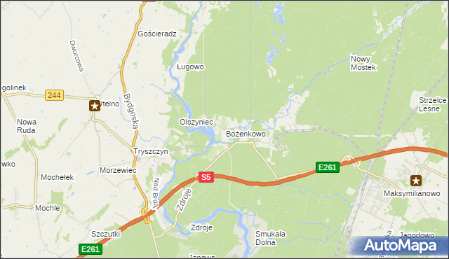 mapa Bożenkowo, Bożenkowo na mapie Targeo